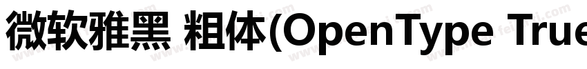 微软雅黑 粗体(OpenType TrueType) (Version字体转换